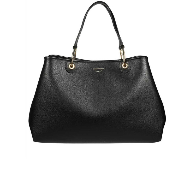 Emporio Armani Borsa a spalla Nera con pochette interna estraibile con laccio da polso e chiusura con zip