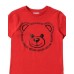 Moschino T-shirt rossa a manica corta con maxi stampa Teddy Bear 