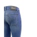 Jeckerson Jeans denim blu cinque tasche con toppe in Alcantara blu