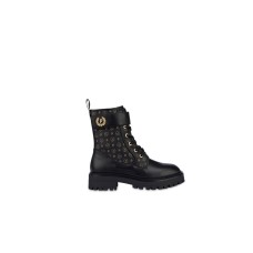 Pollini Stivale da donna nero con stampa Heritage