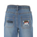 Moschino Pantaloncino in jeans Denim Blu con Patch Teddy Bear