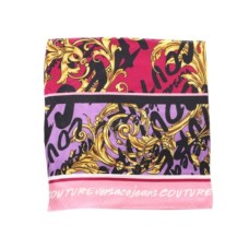Versace Jeans Couture Foulard multicolore in seta con stampa Logo Brush Couture All Over