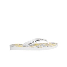 Versace Jeans Couture Infradito bianco in gomma con logo Couture