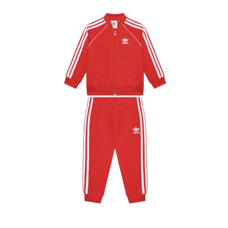 Adidas Originals Tuta completa rossa con logo Unisex da Bambino 