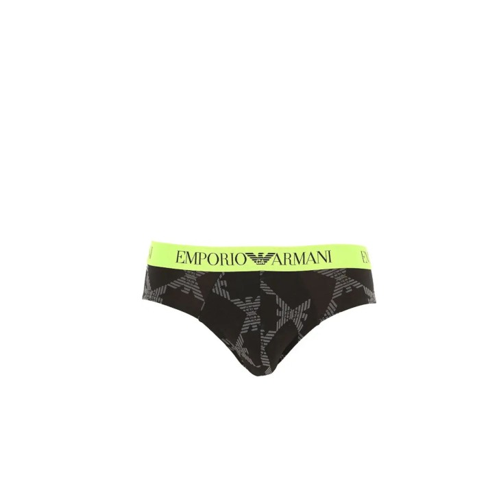 Emporio Armani Slip nero con logo Aquila All Over