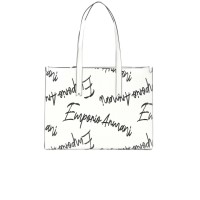 Emporio Armani Borsa a spalla Bianca con Logo Lettering All Over
