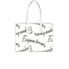 Emporio Armani Borsa a spalla Bianca con Logo Lettering All Over