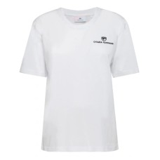 Chiara Ferragni T-shirt a manica corta in cotone Bianca con logo ricamato