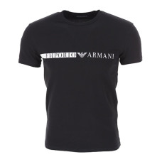 Emporio Armani T-shirt a manica corta nera con logo lettering