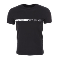 Emporio Armani T-shirt a manica corta nera con logo lettering