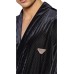 Emporio Armani Vestaglia Nera da Uomo con logo Aquila