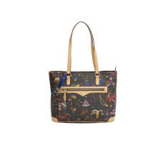 Piero Guidi Borsa in pelle con stampa Magic Circus Marrone 2144W408895