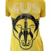 Cesare Paciotti 4US T-shirt gialla a manica corta con maxi stampa e logo bianco
