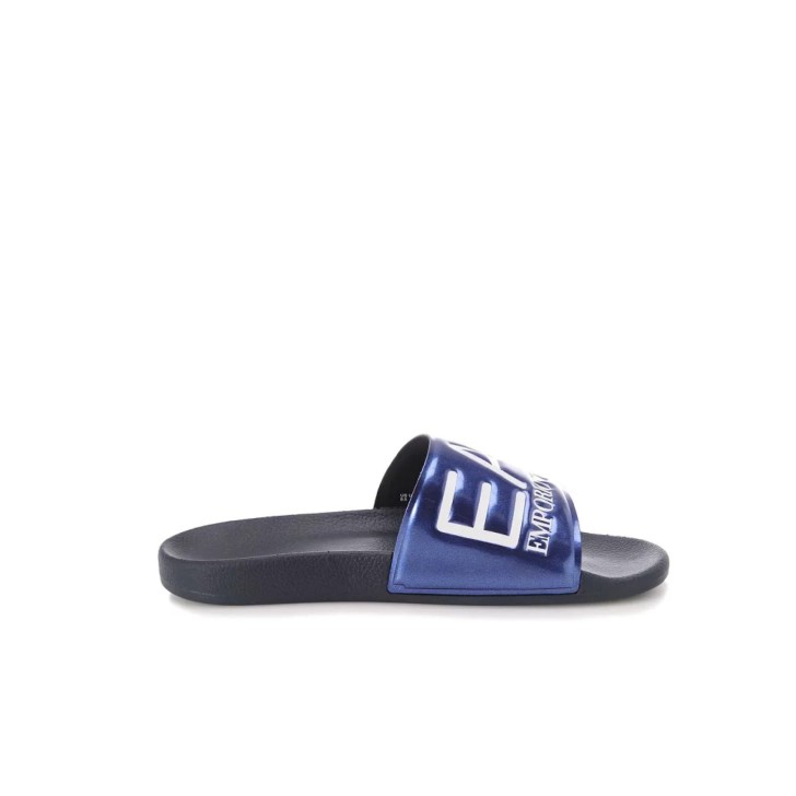 EA7 Emporio Armani Ciabatta da Uomo Nera/Blu con logo a contrasto