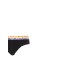 Emporio Armani Slip nero in cotone con vita elastica multicolore e logo lettering