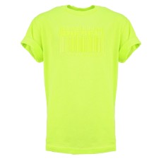 Diesel T-shirt a girocollo giallo fluo con logo lettering 