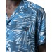 Emporio Armani Camicia REGULAR FIT a manica corta blu con stampa All Over e logo Aquila ricamato