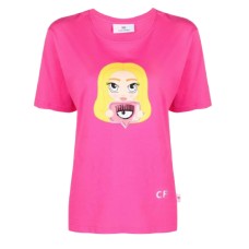 Chiara Ferragni  T-shirt Rosa con logo nella parte anteriore 