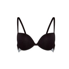 Emporio Armani Reggiseno push-up nero realizzato in cotone stretch 