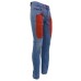 Jeckerson Jeans denim blu cinque tasche con toppe in Alcantara Rosso