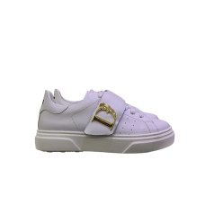 Dsquared2 Sneakers in pelle bianca con linguetta con logo lettering
