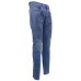 Jeckerson Jeans denim blu cinque tasche con toppe in Alcantara Azzurro