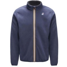 K-Way Felpa blu in pile con logo nella parte anteriore 