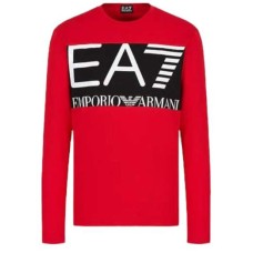 EA7 Emporio Armani T-shirt a manica lunga da uomo rossa