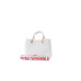 Emporio Armani Mini Borsa a mano MyEA Bag Bianca stampa cervo con tracolla in nastro con logo lettering All Over regolabile, estraibile