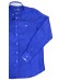 Harmont&Blaine Camicia blu in lino da uomo con logo ricamato