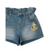 Moschino Pantaloncino in jeans Denim Blu con Patch Teddy Bear 