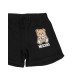 Moschino Pantaloncino Nero in jersey di cotone con Teddy Bear e logo lettering