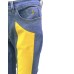 Jeckerson Jeans denim blu cinque tasche con toppe in Alcantara Gialle