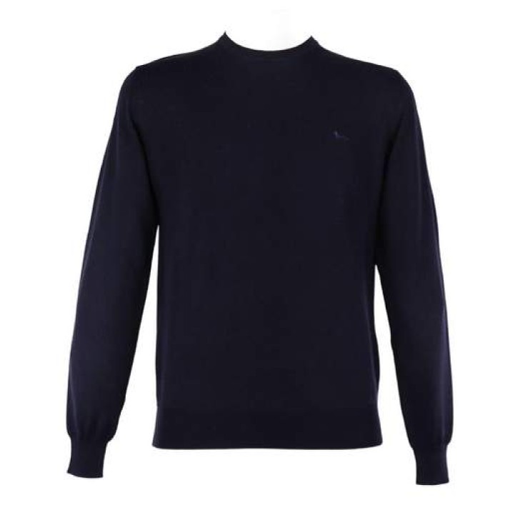Harmont&Blaine Maglioncino blu da uomo con logo ricamato