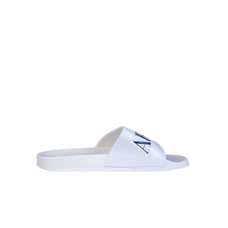 Emporio Armani Ciabatta da Uomo bianca con logo a contrasto