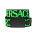 Versace Jeans Couture Cintura in nastro nero interamente logata Verde fluo