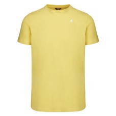 K-Way T-shirt gialla in jersey di cotone Maxi logo lettering K-Way 