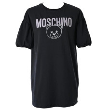 Moschino T-shirt nera a manica corta con logo lettering 