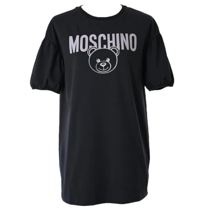 Moschino T-shirt nera a manica corta con logo lettering 