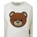 Moschino Maglione Bianco con maxi Patch Teddy 