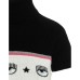 Chiara Ferragni Abito a collo alto Nero in misto lana e cashmere con banda Maxi Logomania