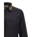Versace Jeans Couture Camicia Nera da Uomo in cotone, colletto e polsini con stampa Baroque