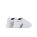 Emporio Armani Sneakers in pelle Bianca con logo effetto pennellato multicolor ai lati