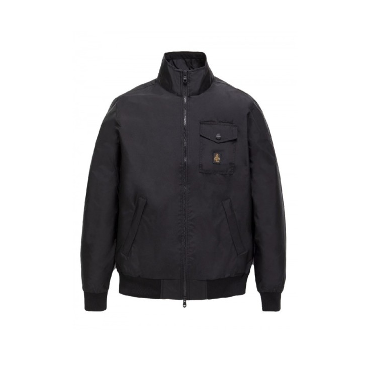 RefrigiWear Giubbotto nero con logo a contrasto da Uomo