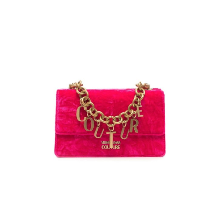 Versace Jeans Couture Borsa in velluto Fucsia a tracolla da Donna