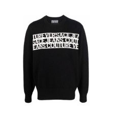 Versace Jeans Couture  Felpa Jacquard Nera da Uomo