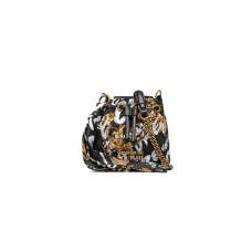 Versace Jeans Couture Borsa a Secchiello da Donna Nera con stampa Logo Space Couture 