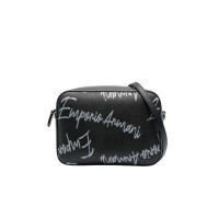 Emporio Armani Borsa a tracolla Nera con Logo Lettering All Over