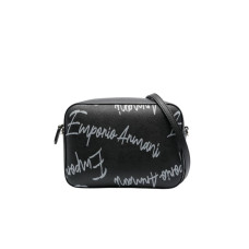 Emporio Armani Borsa a tracolla Nera con Logo Lettering All Over