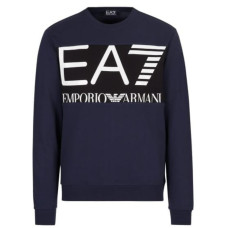 EA7 Emporio Armani Felpa blu con logo da Uomo